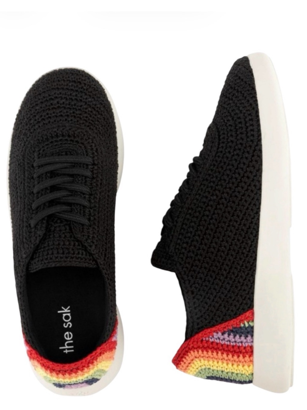 The Sak Asha Crochet Rainbow Sneakers Size 9 New